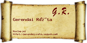 Gerendai Réta névjegykártya